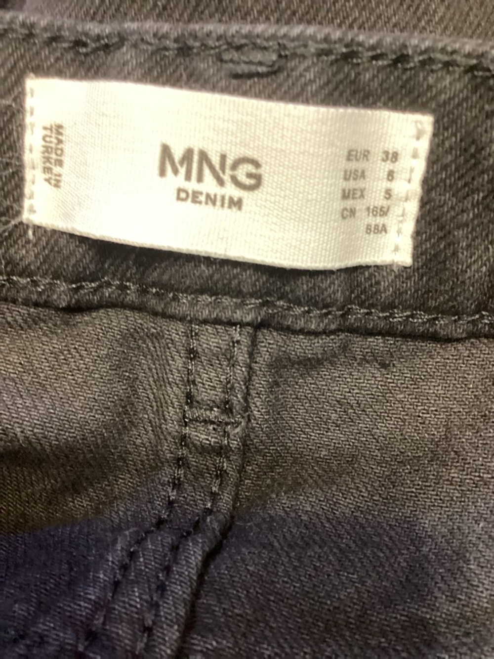 NWT MNG Black Wide Leg High Waist Denim Jeans Size 6 - Picture 5 of 8